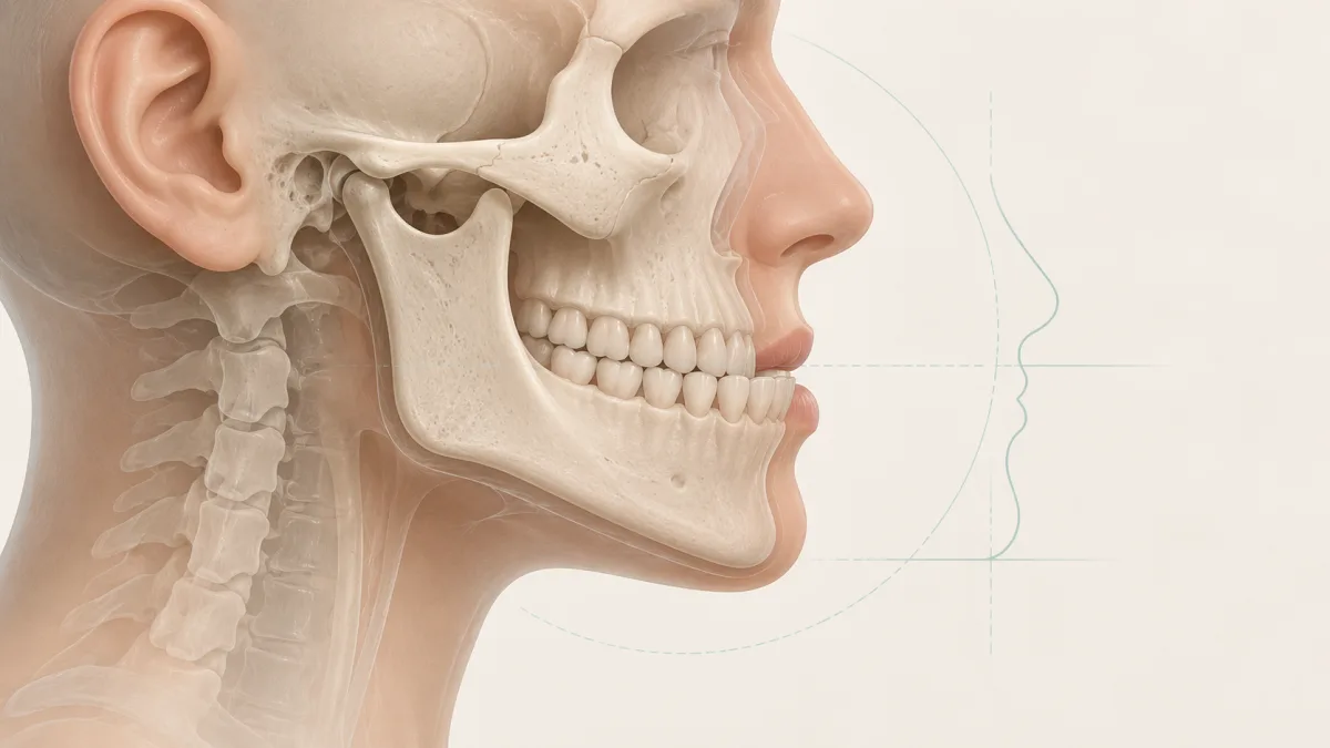Perfil de paciente con prognatismo mandibular antes y después de cirugía ortognática
