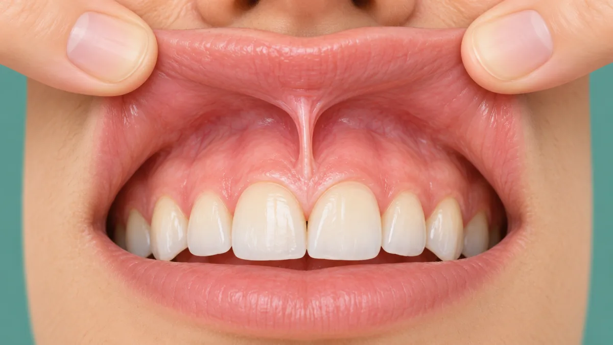 Frenillo labial hipertrófico causando diastema en Villanes Dental Group
